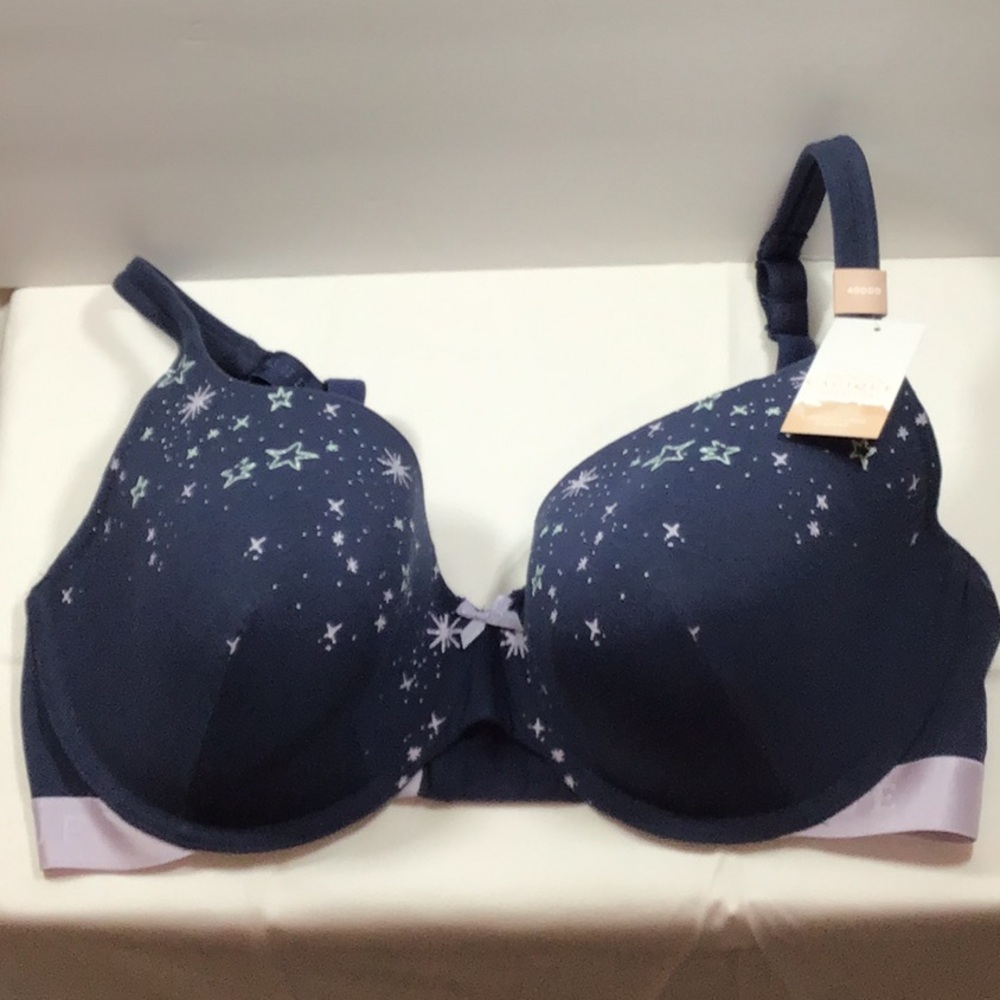Lane Bryant Cacique Women's T-Shirt Underwire Bra Navy Blue 40DDD